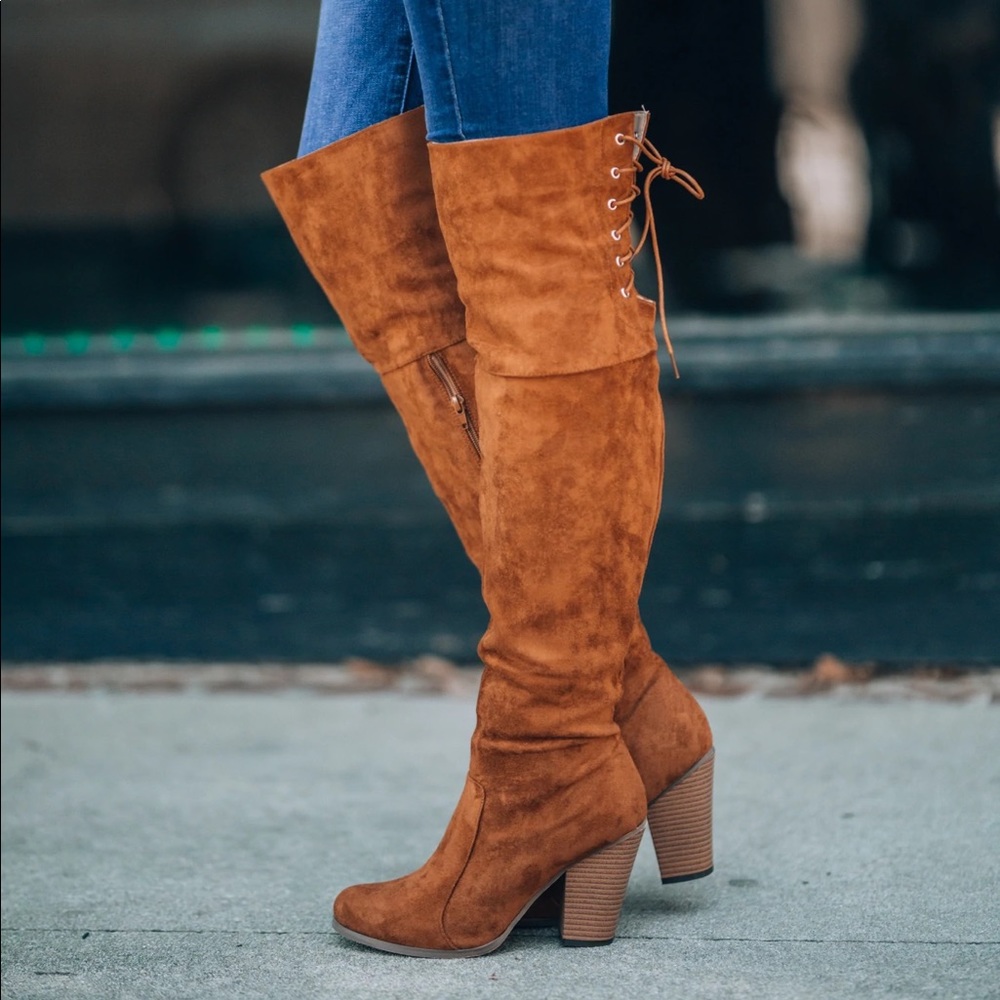 Over the Knee Tan Boots